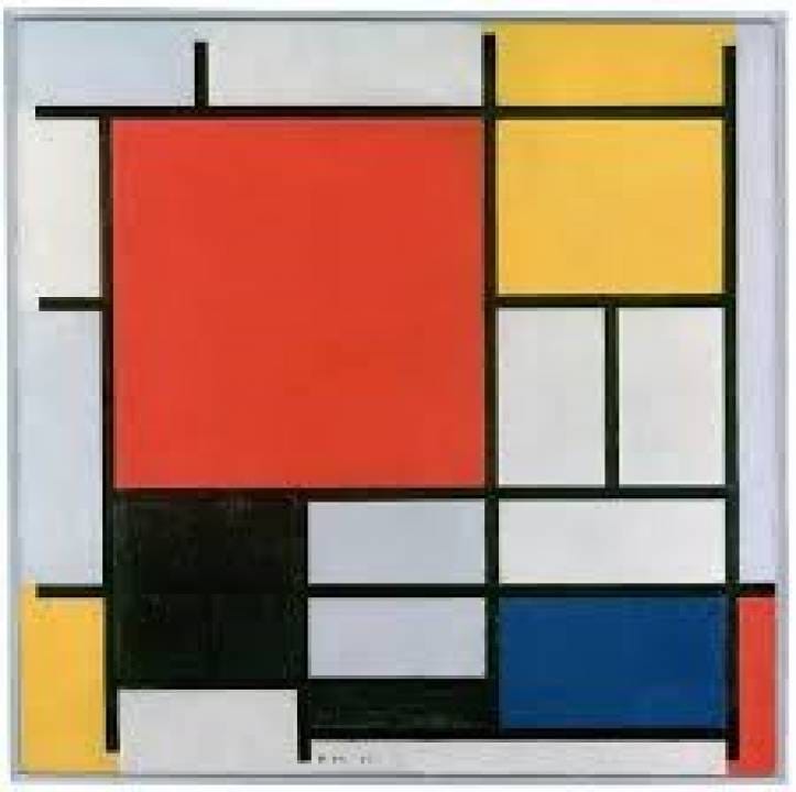 Composición con rojo, amarillo y azul